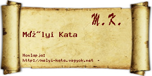 Mályi Kata névjegykártya